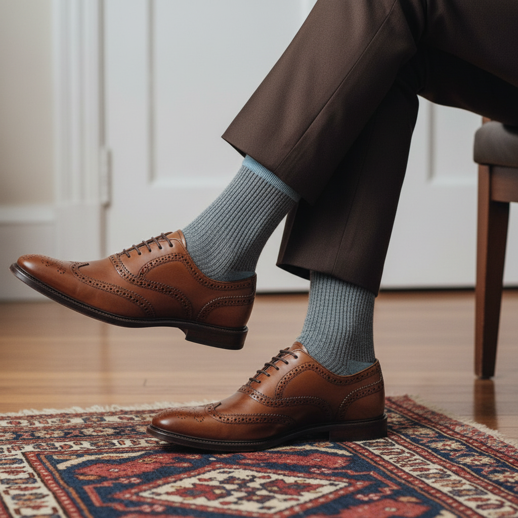 Grey Subtle Stripe Socks