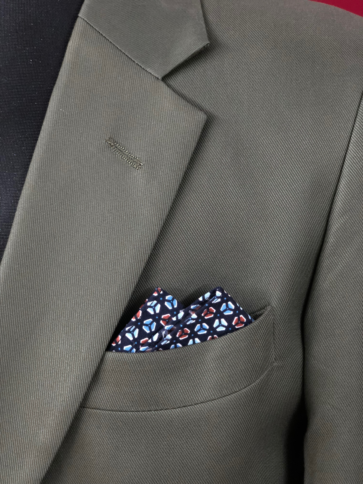 Navy Pattern Pocket Square