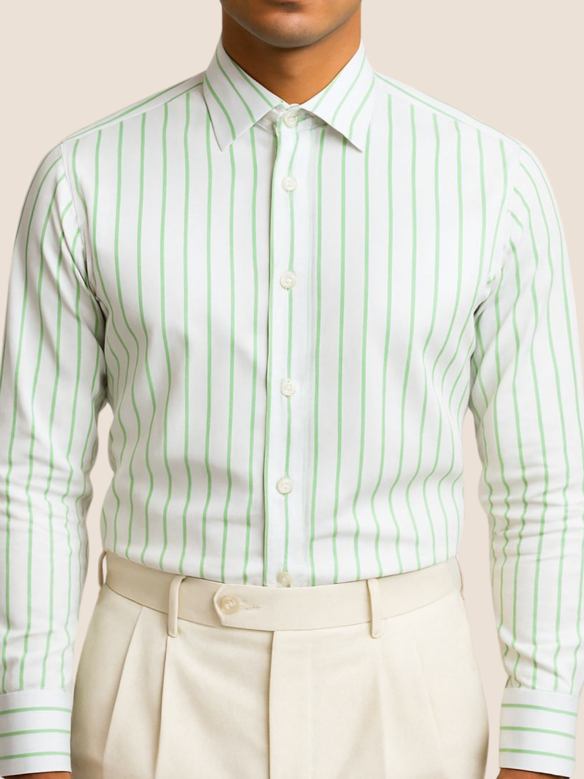 Green Stripe Formal Shirt