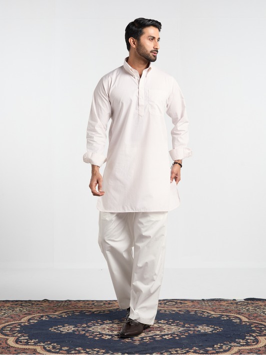 Mustard Button Down Short Kurta