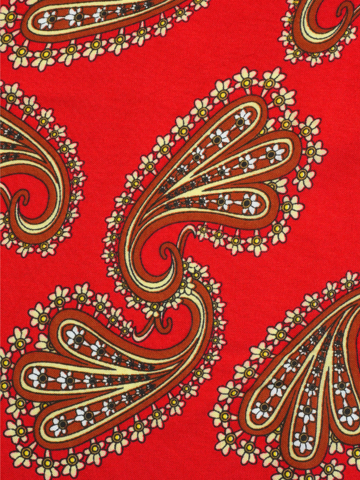 Red Bold Paisley Pocket Square