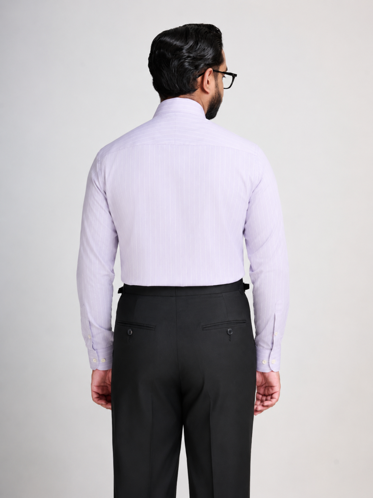 Lavender Self-Stripe Cutaway Shirt