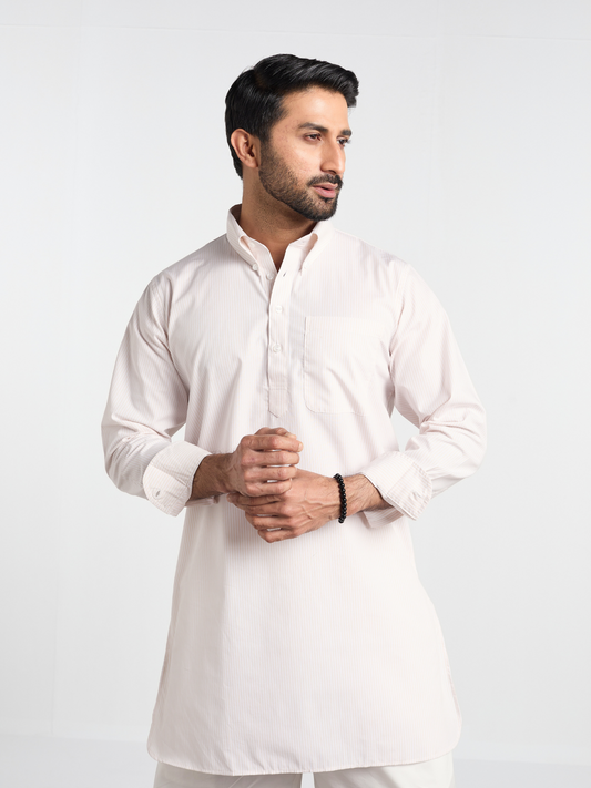 Mustard Button Down Short Kurta