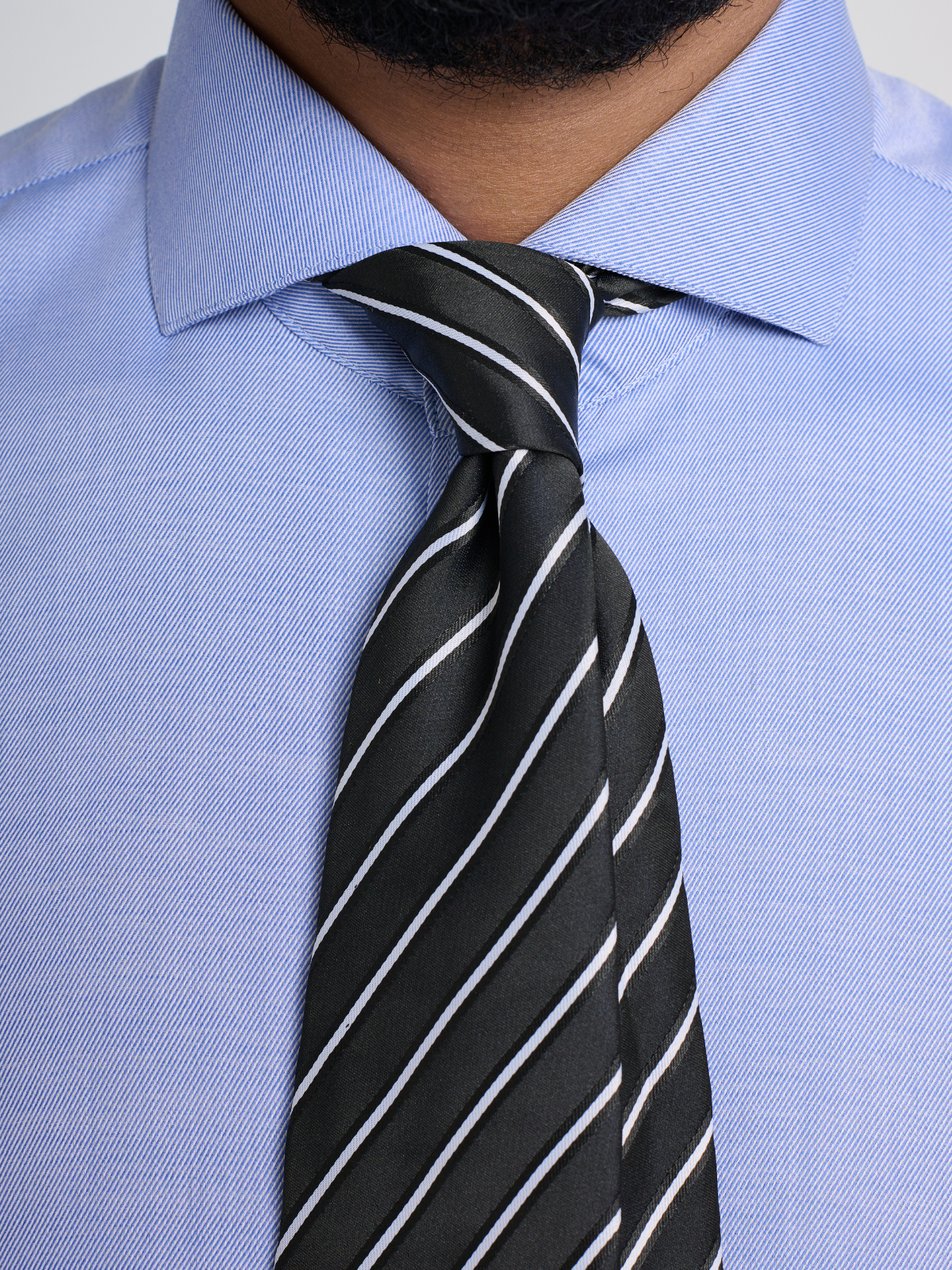 Light Blue Micro-Texture Cutaway Shirt.