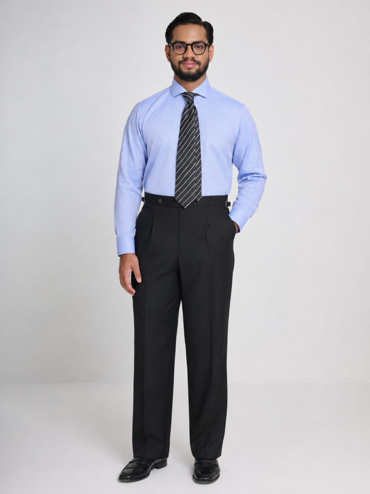 Light Blue Micro-Texture Cutaway Shirt.