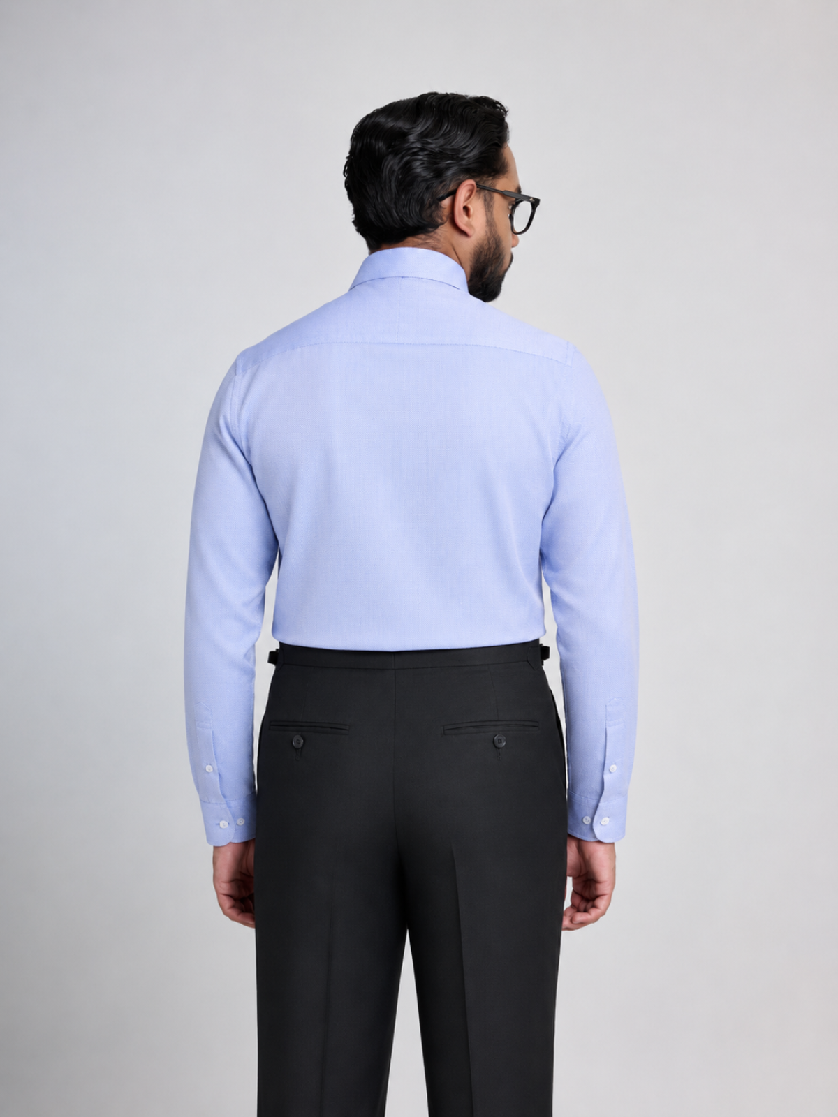 Light Blue Micro-Texture Cutaway Shirt.