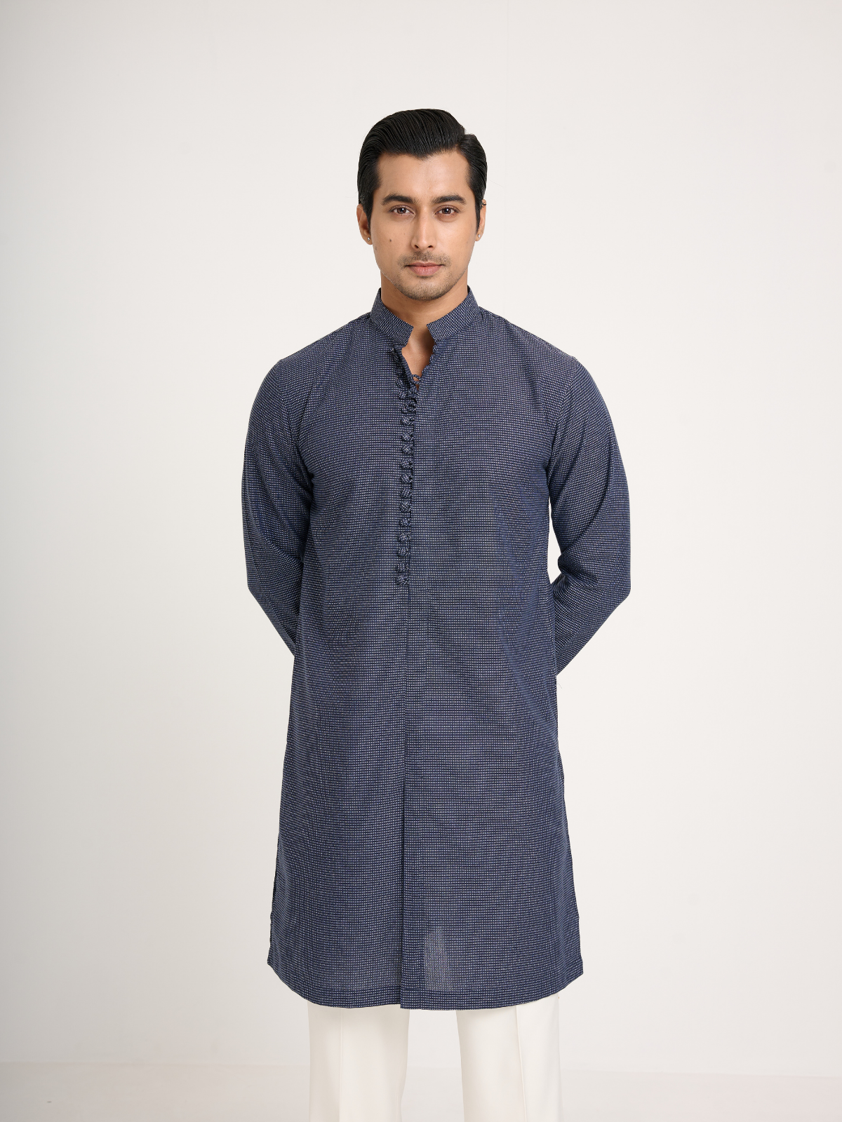 Navy Sherwani Cut Kurta