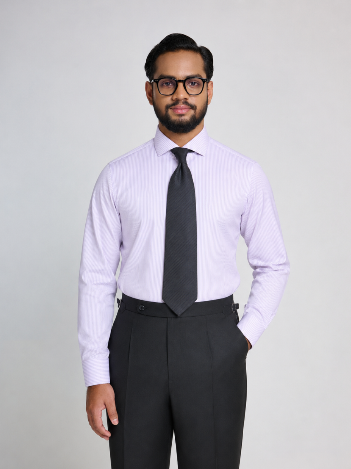 Lavender Micro Stripe Cutaway Shirt