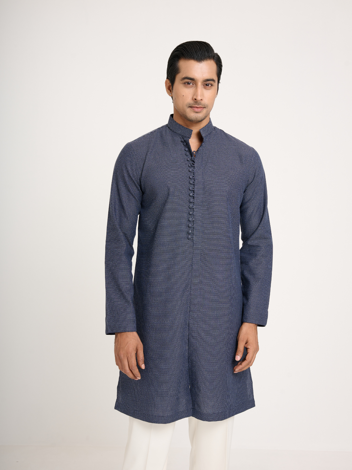 Navy Sherwani Cut Kurta