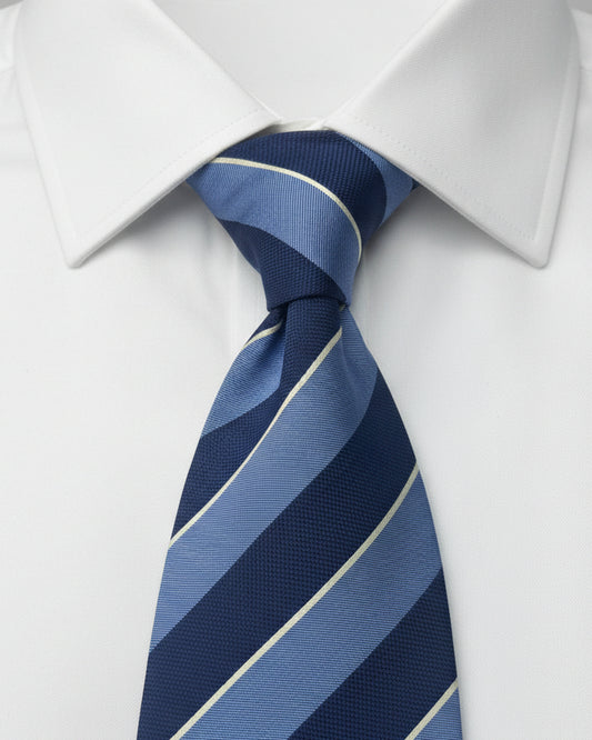 Navy & sky strip tie