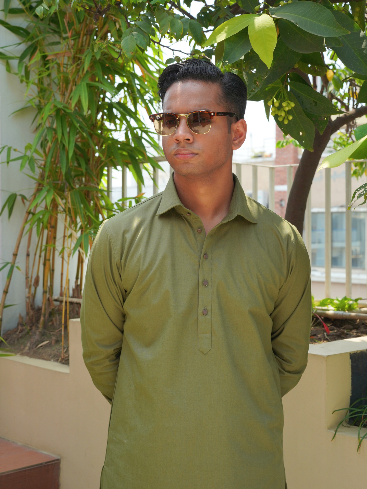 Olive Kabli cut Kurta