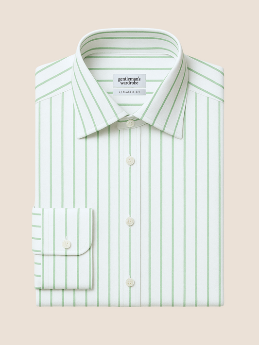 Green Stripe Formal Shirt