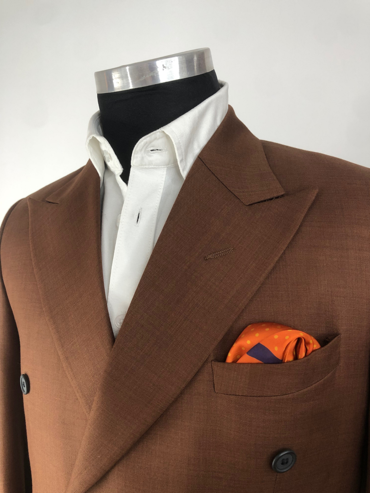 Orange Polka Silk Pocket Square