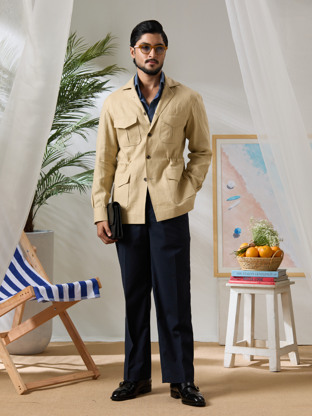 Tan Linen Jungle Jacket