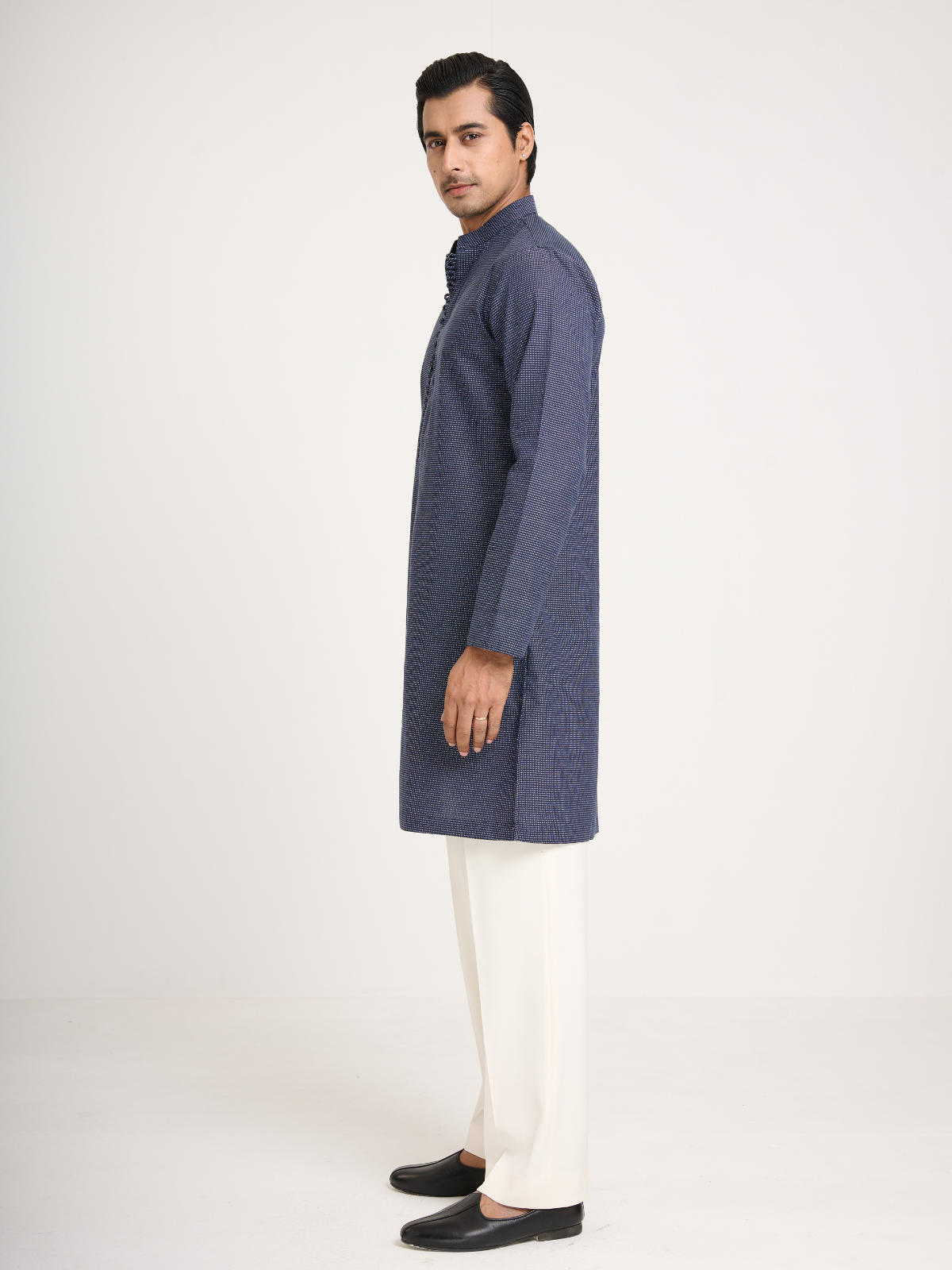 Navy Sherwani Cut Kurta