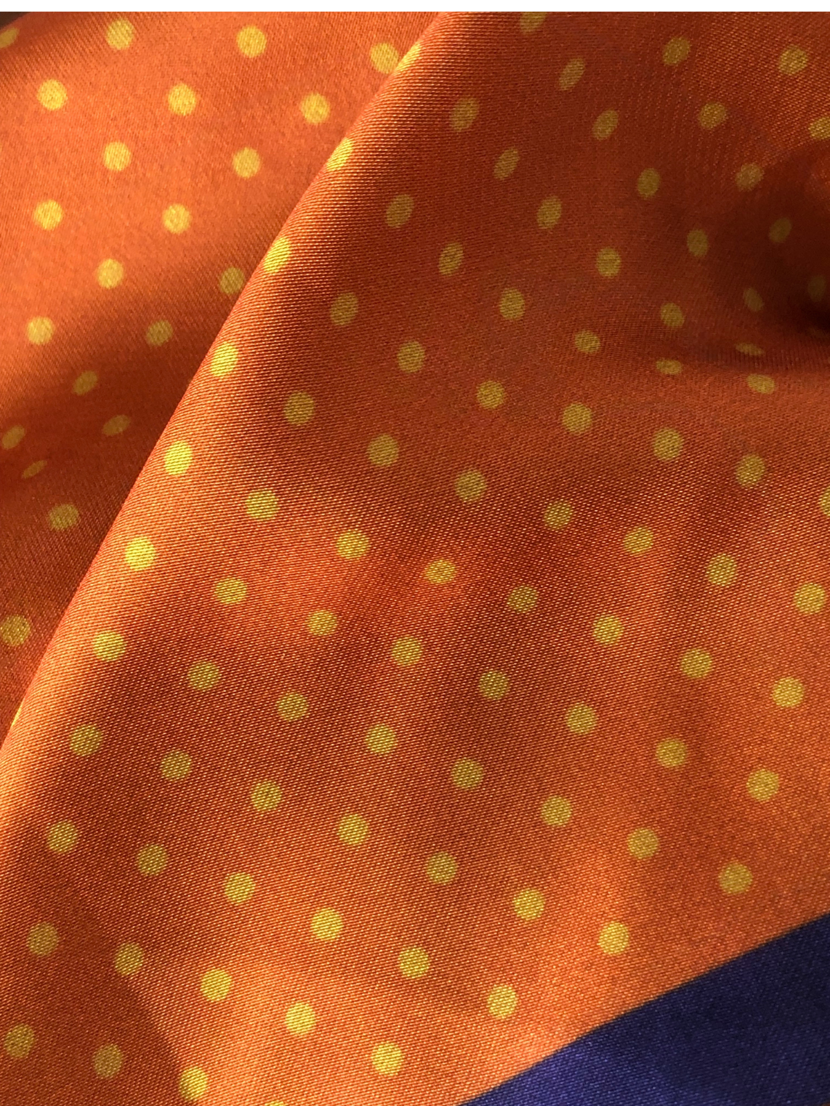 Orange Polka Silk Pocket Square