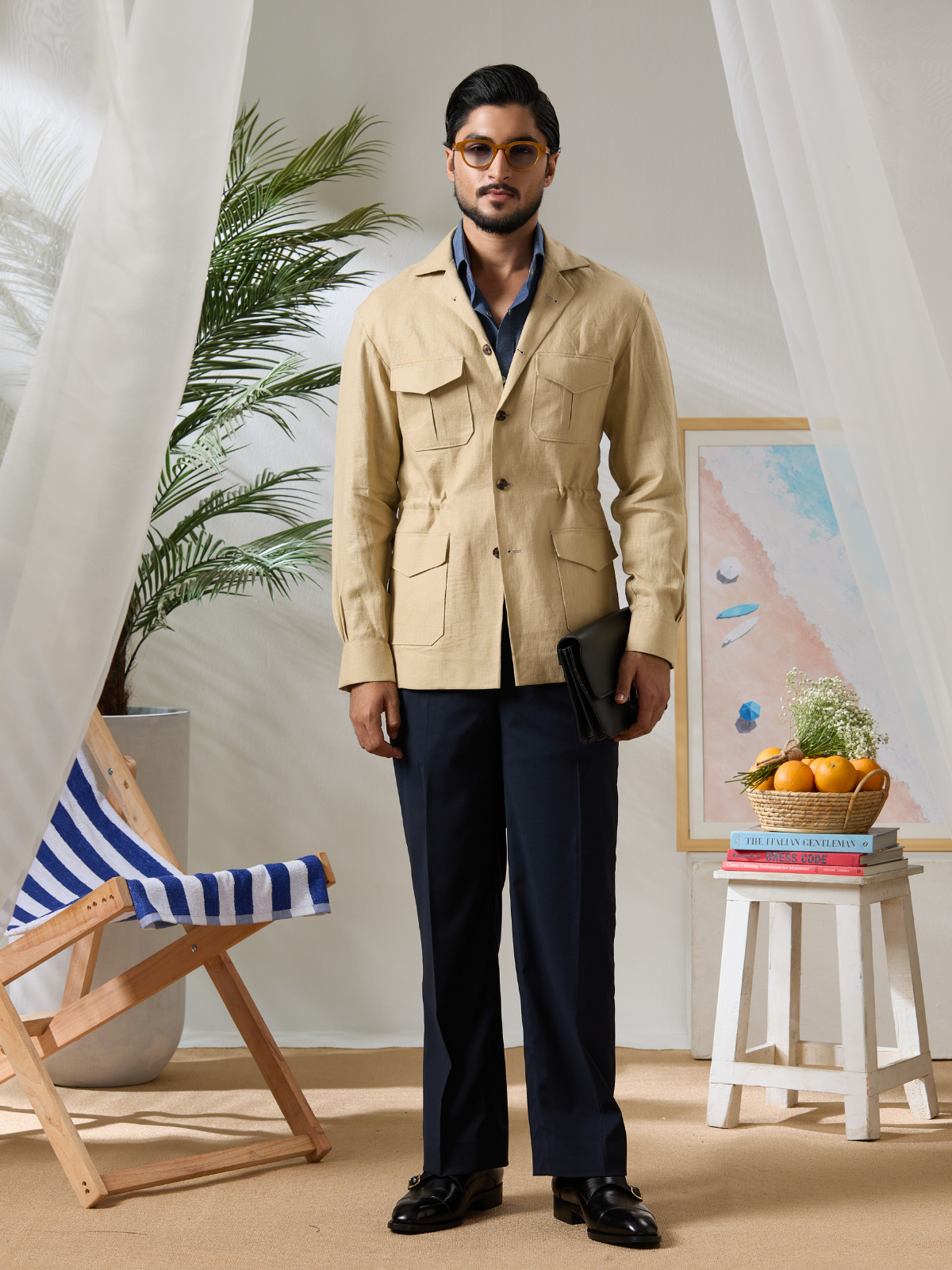 Tan Linen Jungle Jacket