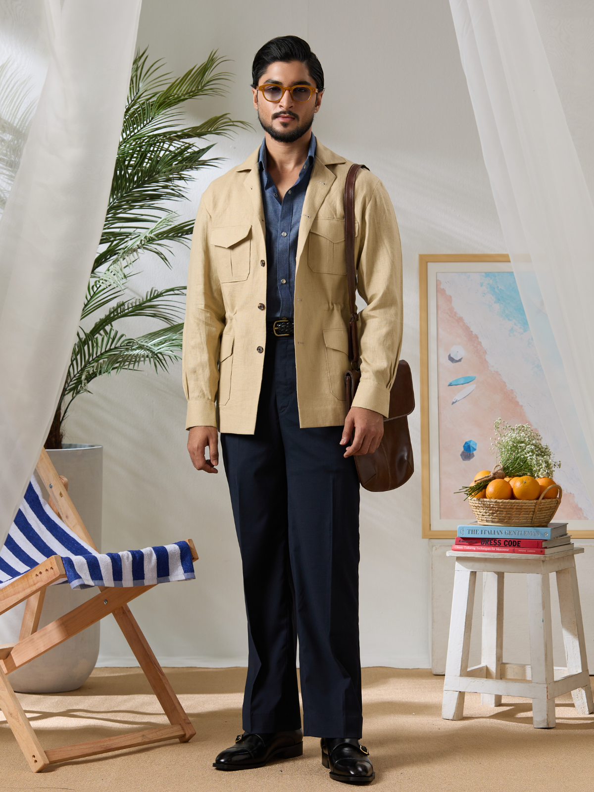 Tan Linen Jungle Jacket
