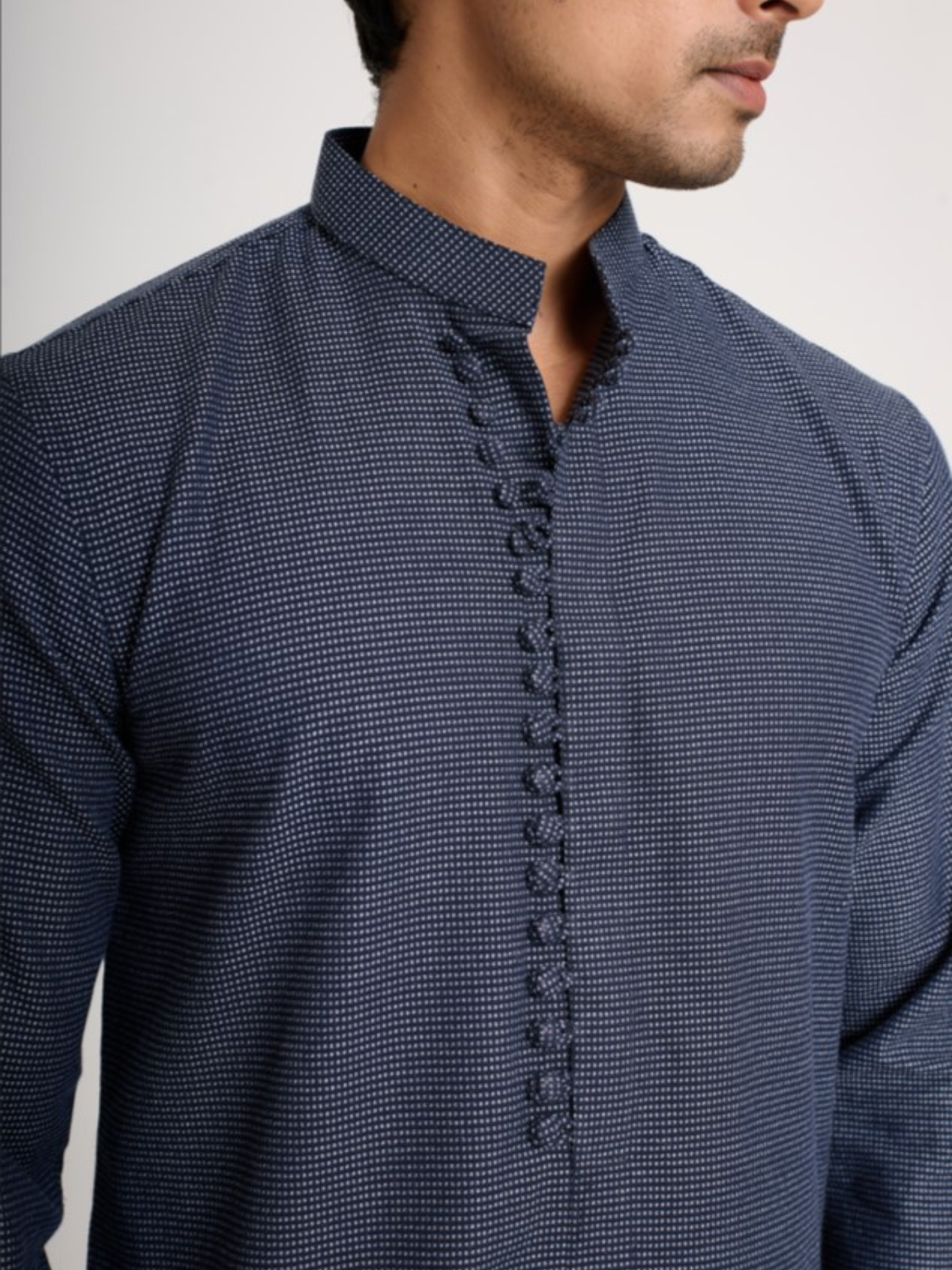 Navy Sherwani Cut Kurta