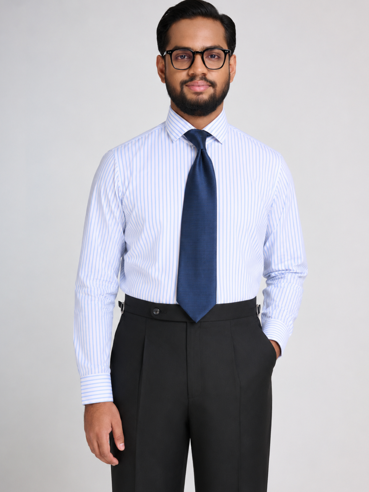 Light Blue Bengal Stripe Cutaway Shirt