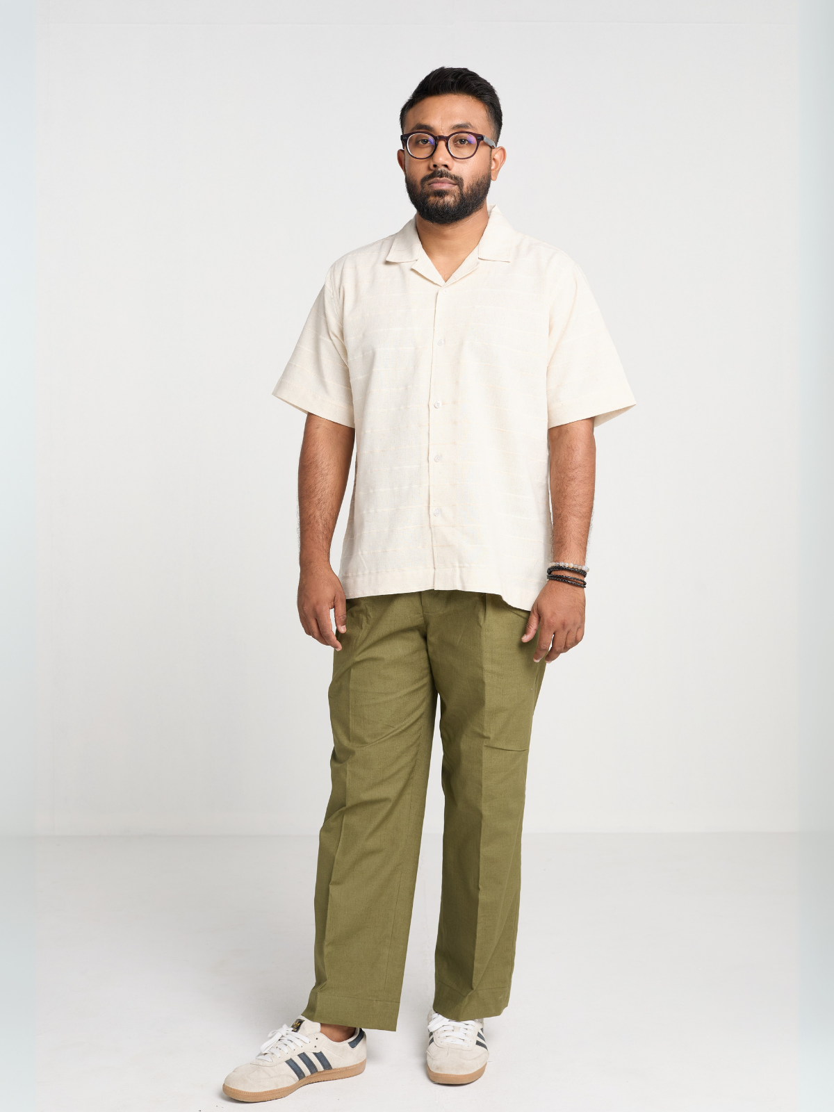 Off-White Subtle Stripe Cuban Shirt