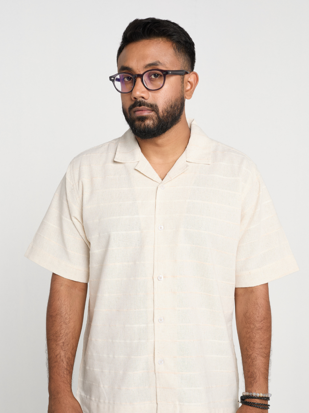 Off-White Subtle Stripe Cuban Shirt