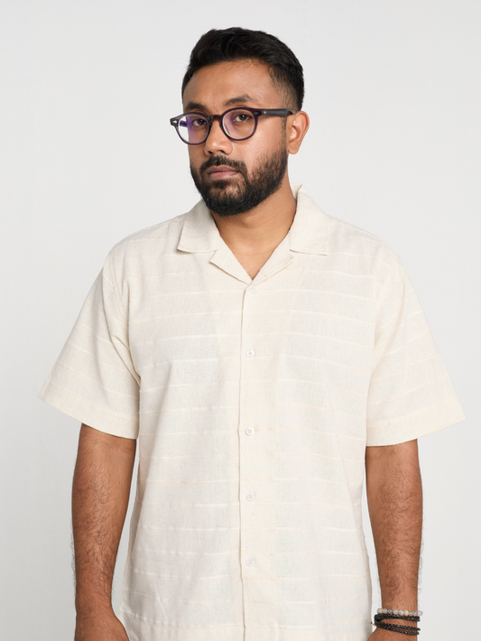 Off-White Subtle Stripe Cuban Shirt