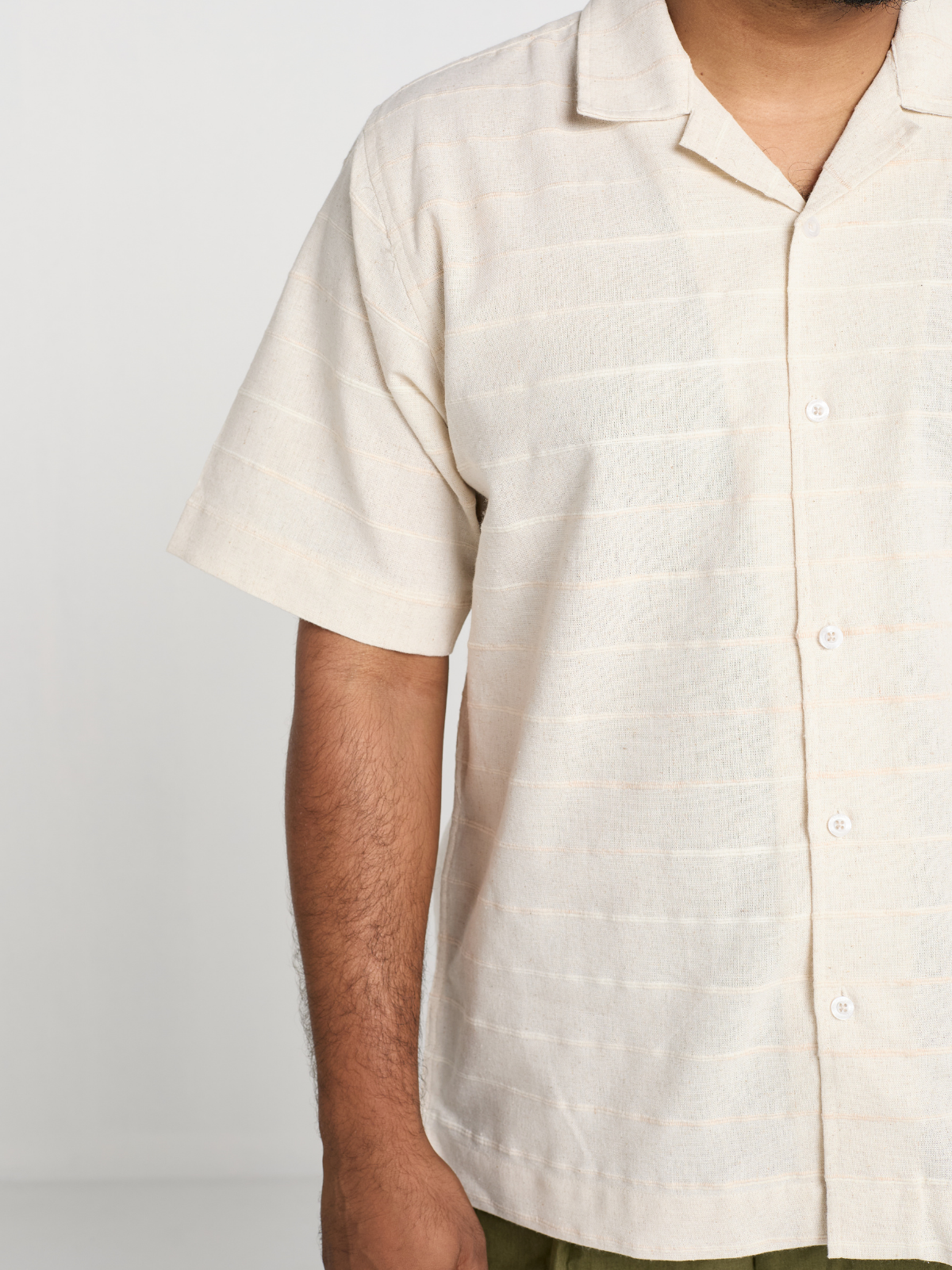 Off-White Subtle Stripe Cuban Shirt