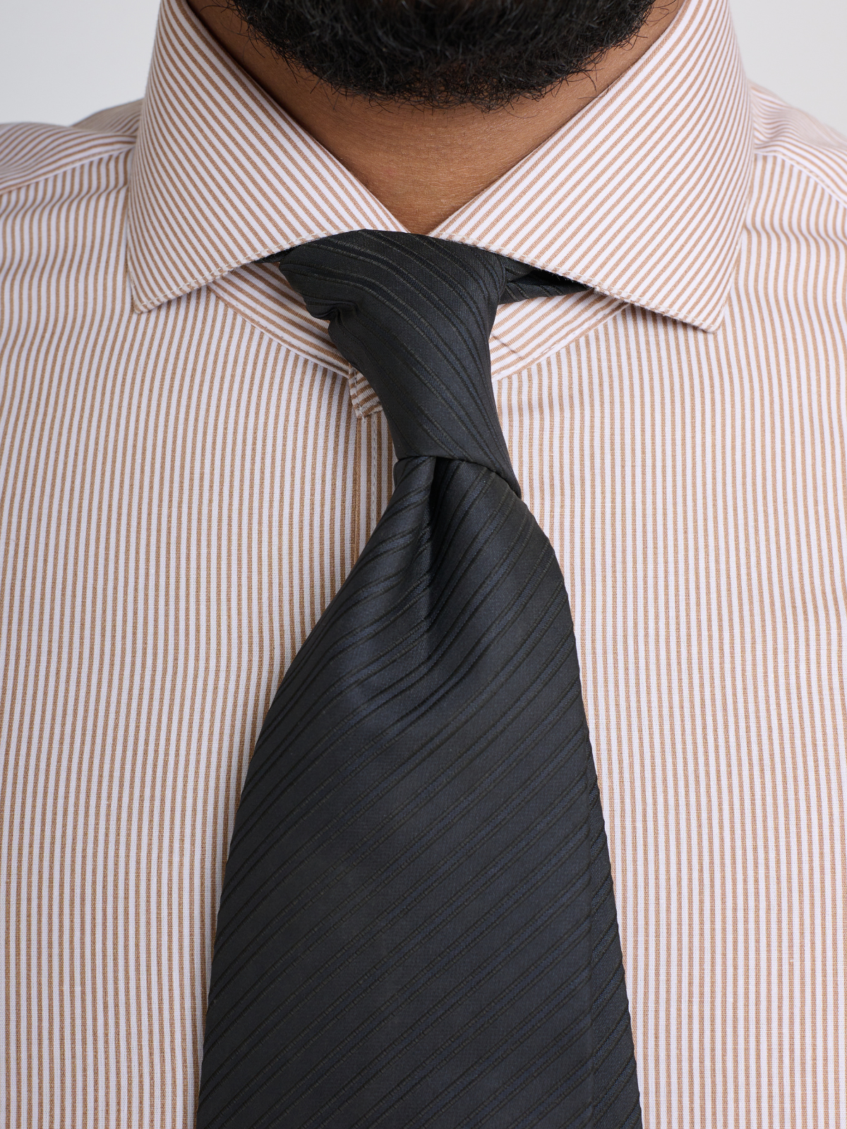 Brown Micro Stripe Cutaway Shirt