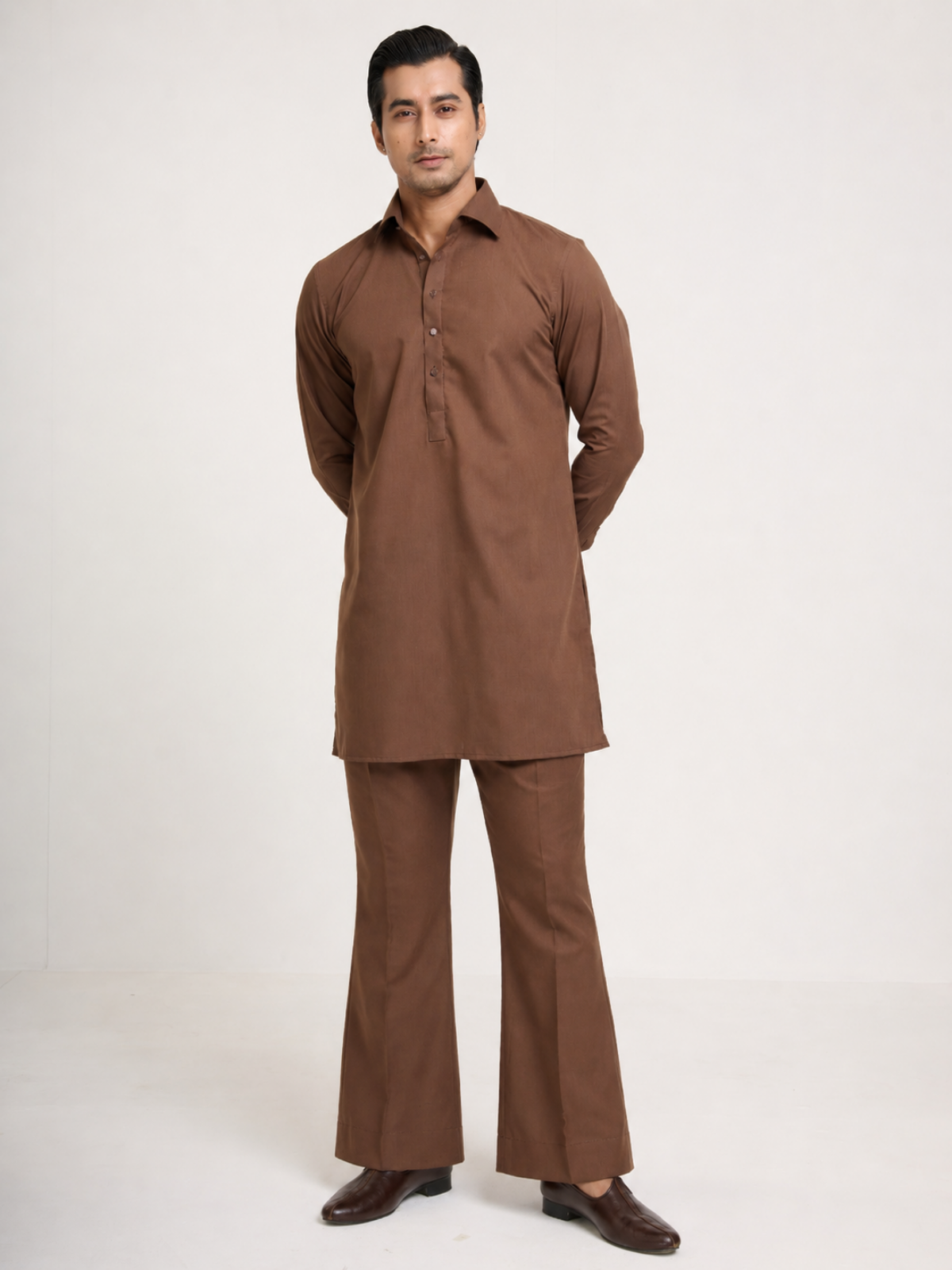 Brown Short Kurta Set