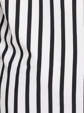 Black & white Stripe Cuban Half Shirt