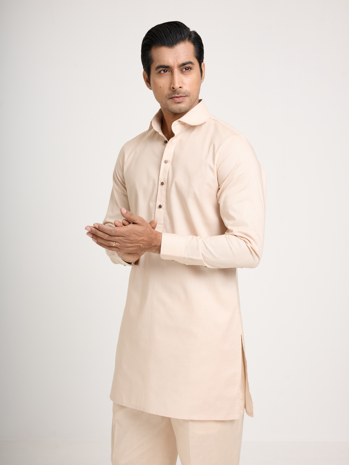 Beige Short Kurta Set