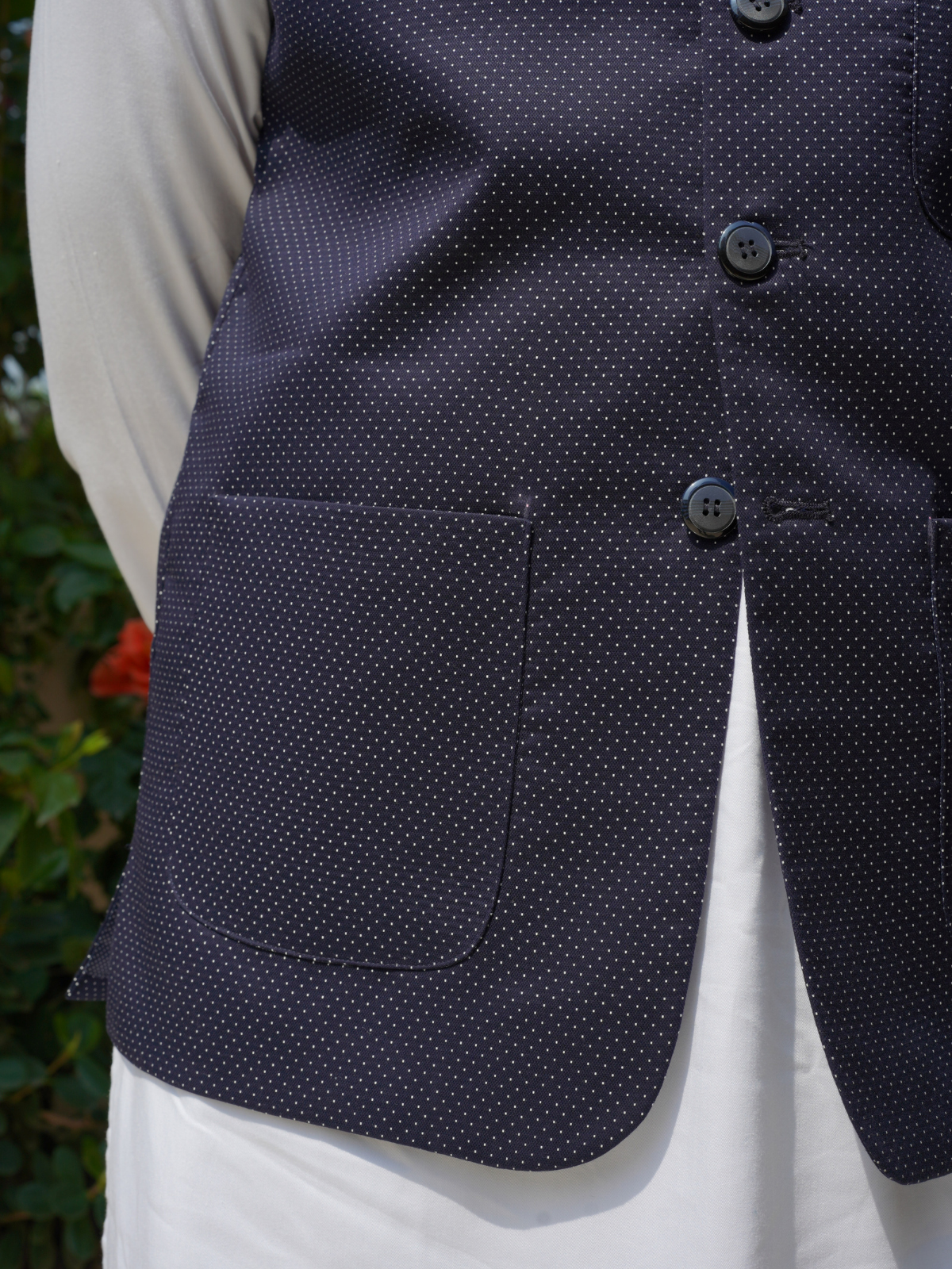 Navy with Polka Coaty