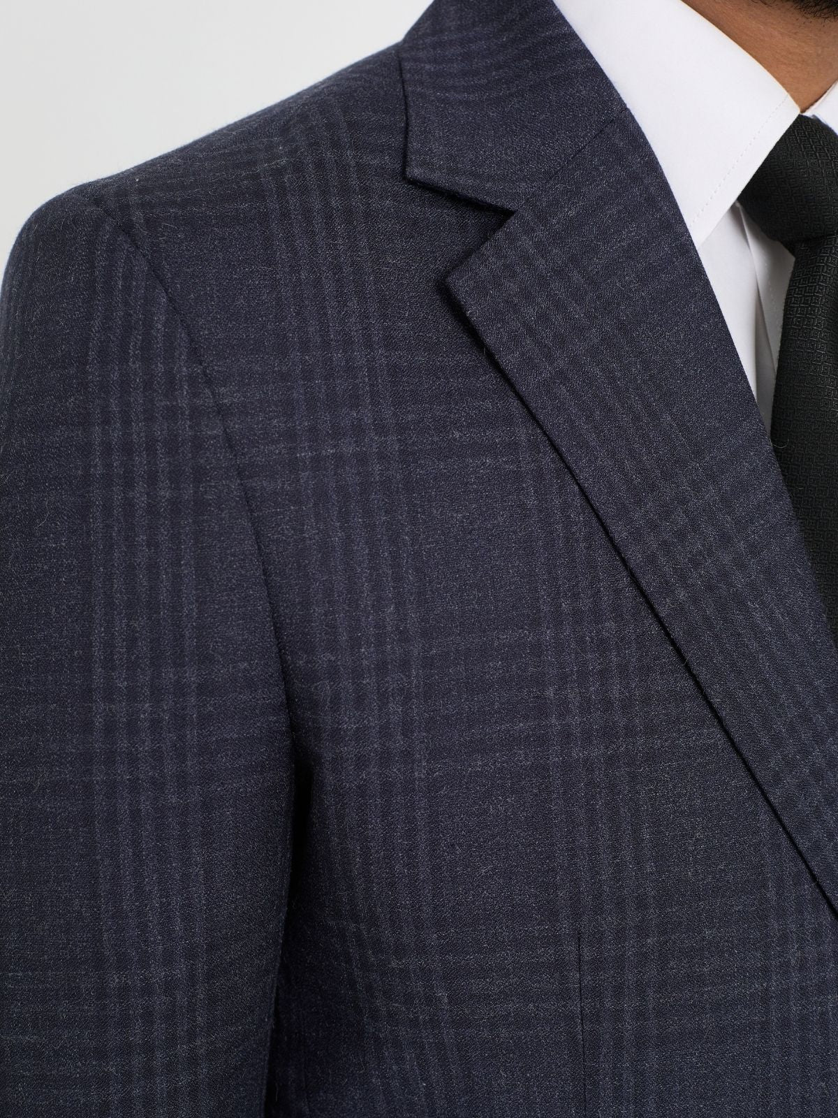 Midnight Navy Shadow Check Blazer.