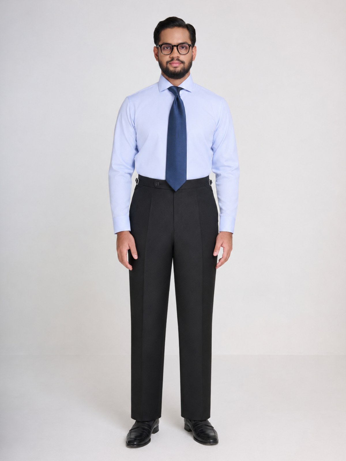 Light Blue Textured Cutaway  Shirt