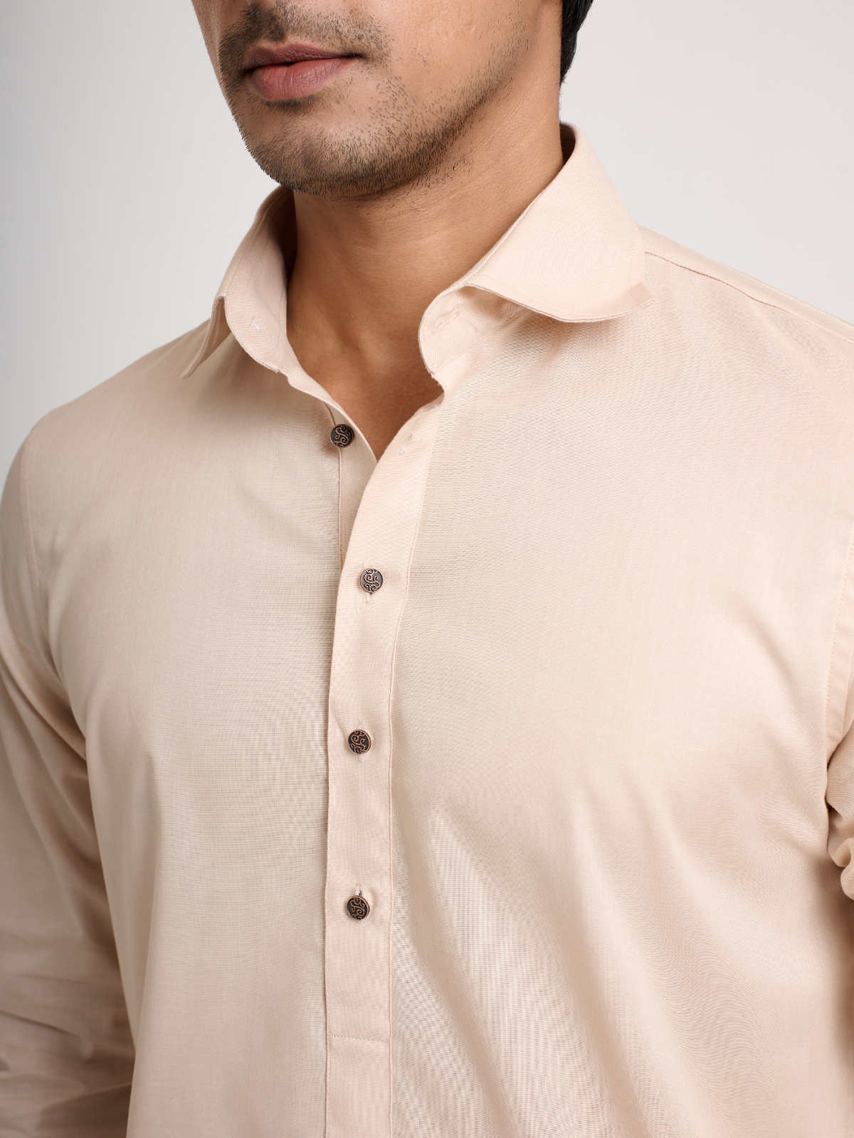 Beige Short Kurta Set
