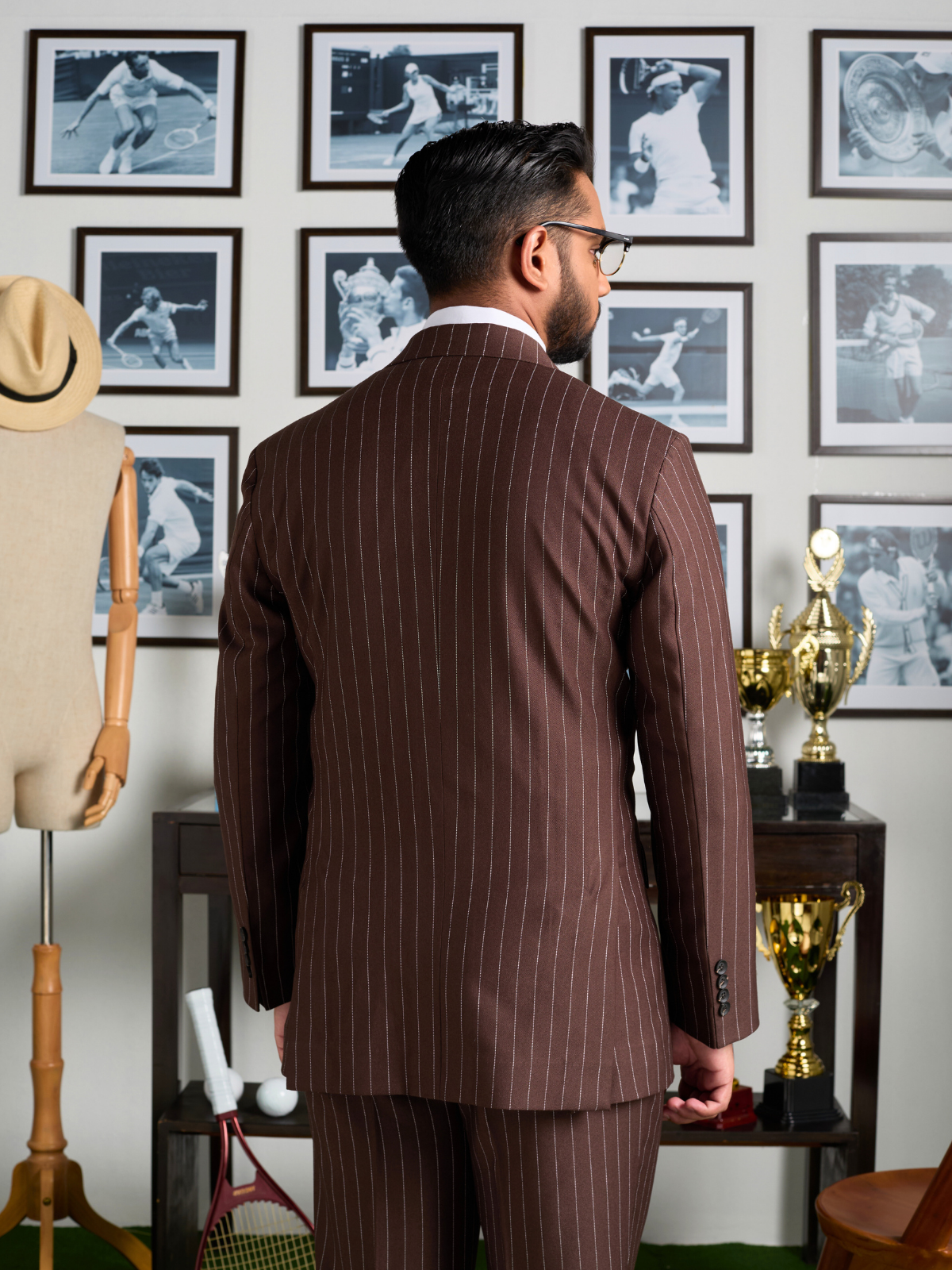 Brown Pinstripe DB Blazer