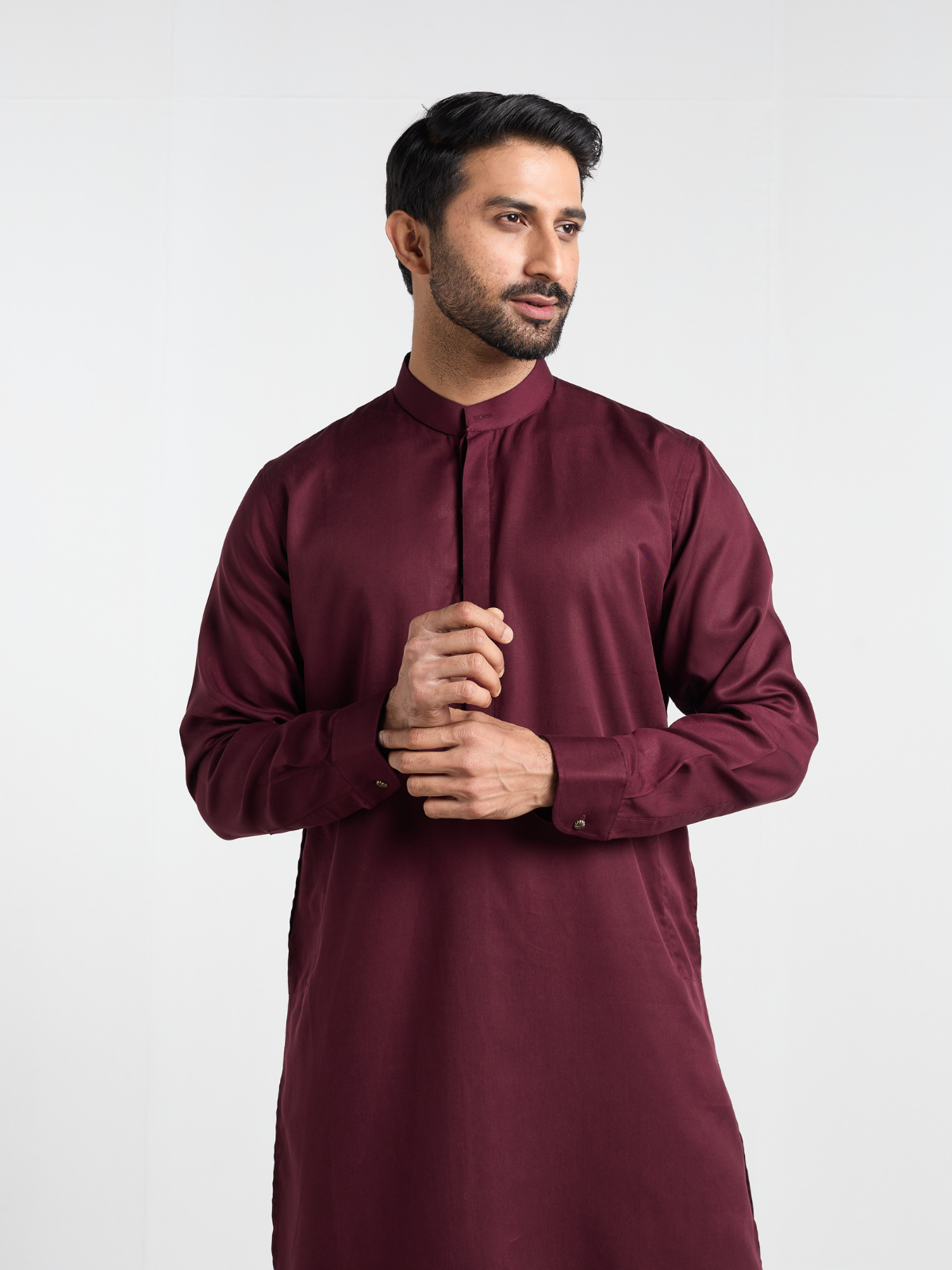 Burgundy Slim Kabli Suit