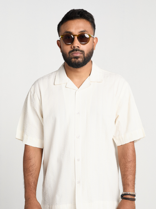 Off-White Subtle Stripe Cuban Shirt