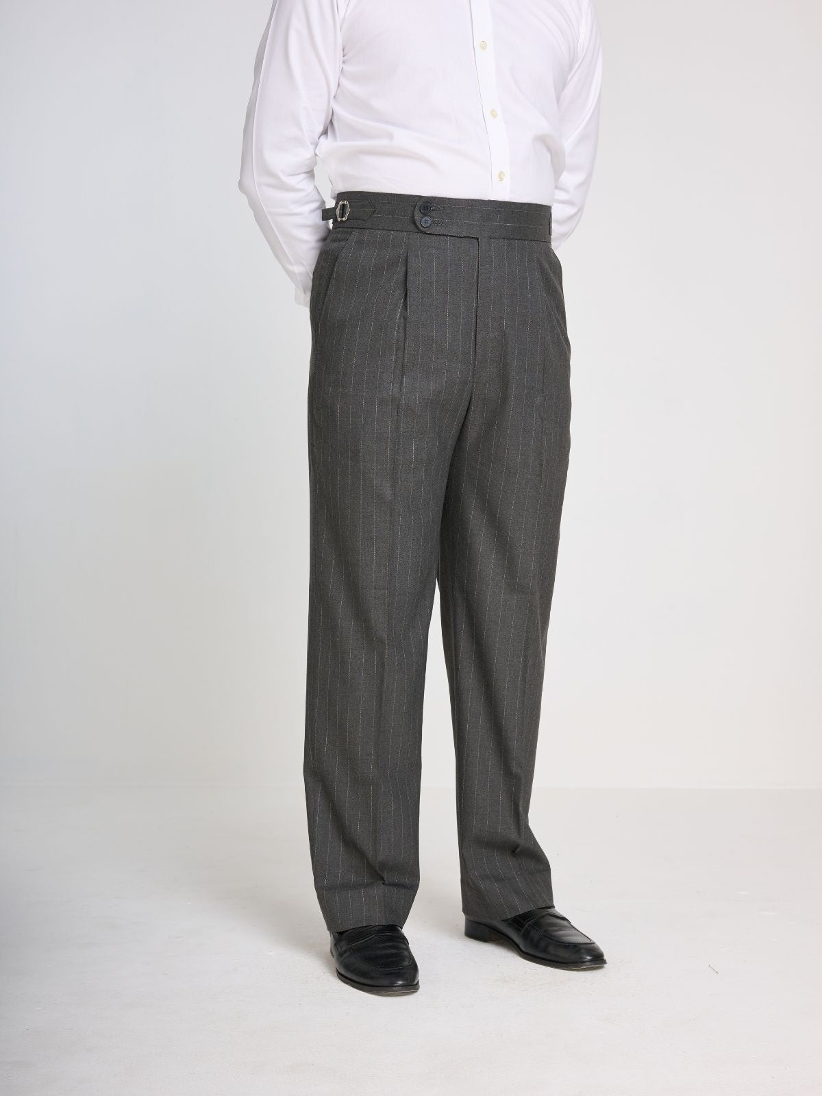 Charcoal Pinstripe Side-Adjuster Trouser