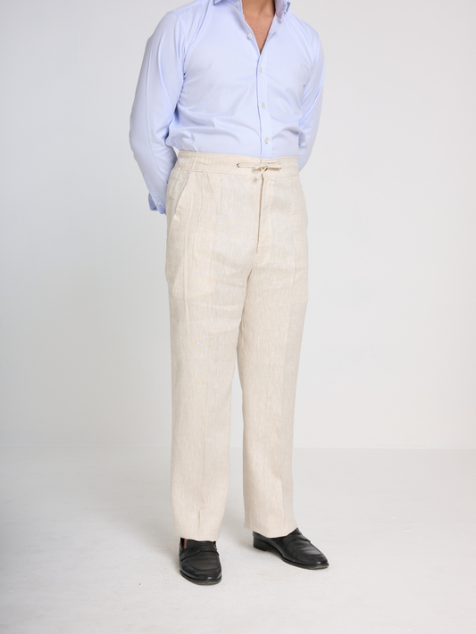Beige DrawString Trouser