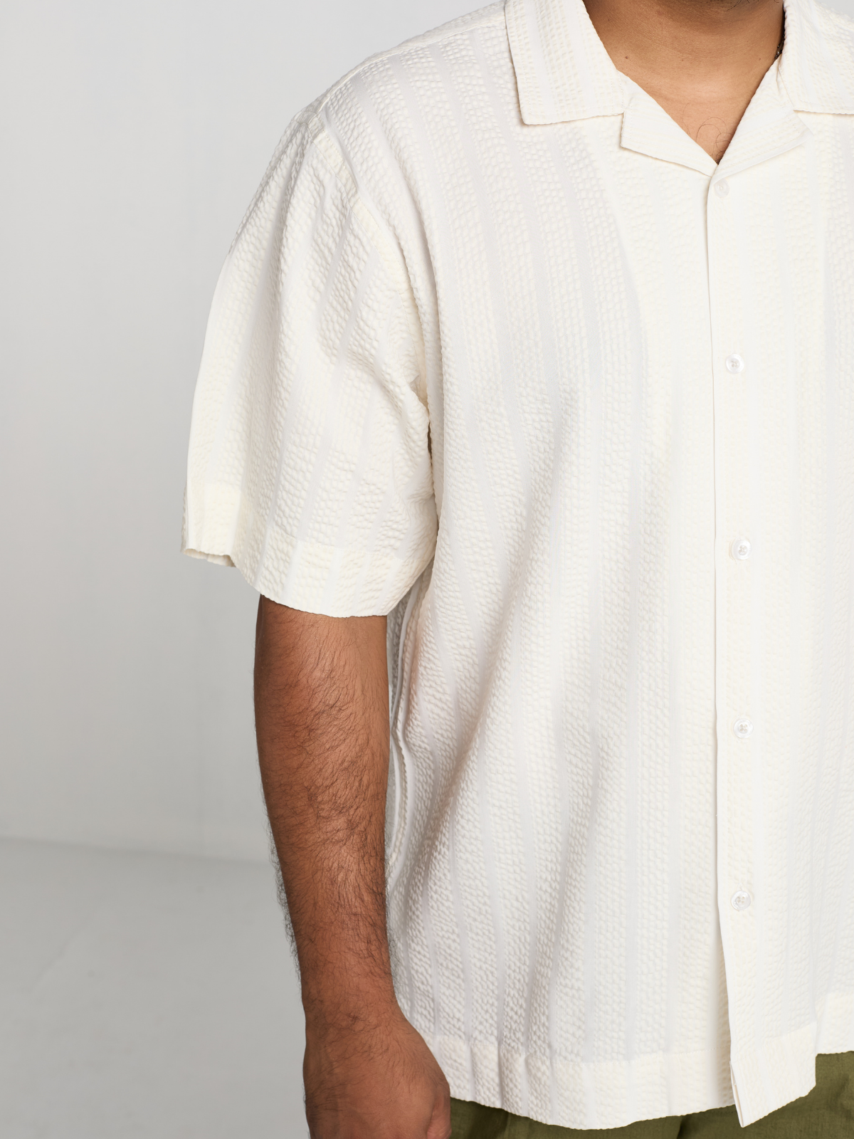 Off-White Subtle Stripe Cuban Shirt