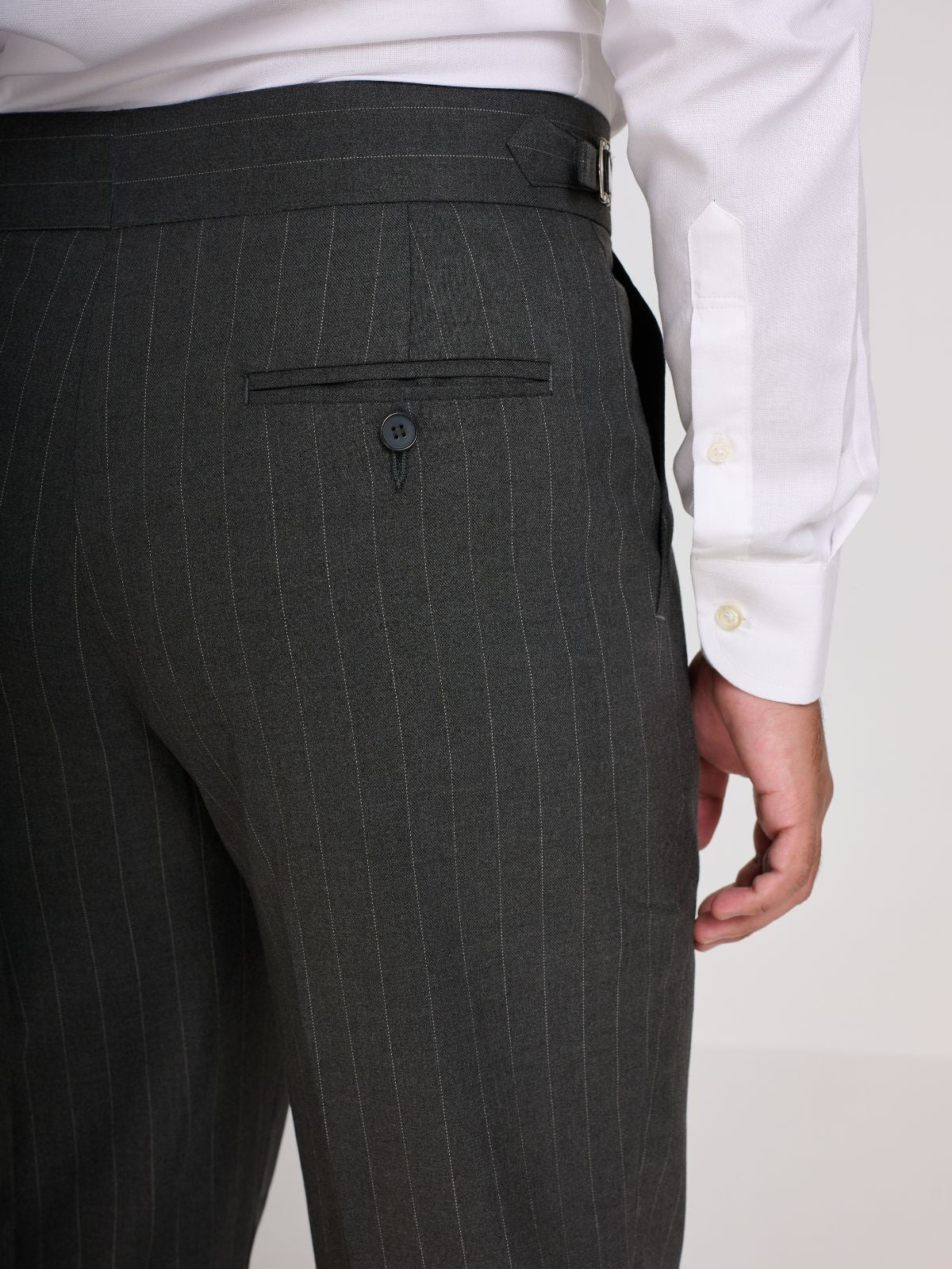 Charcoal Pinstripe Side-Adjuster Trouser