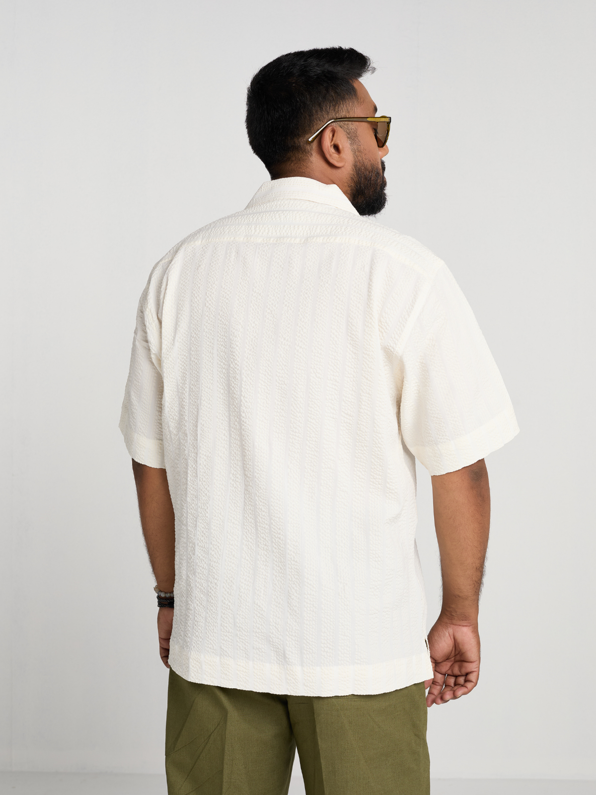 Off-White Subtle Stripe Cuban Shirt