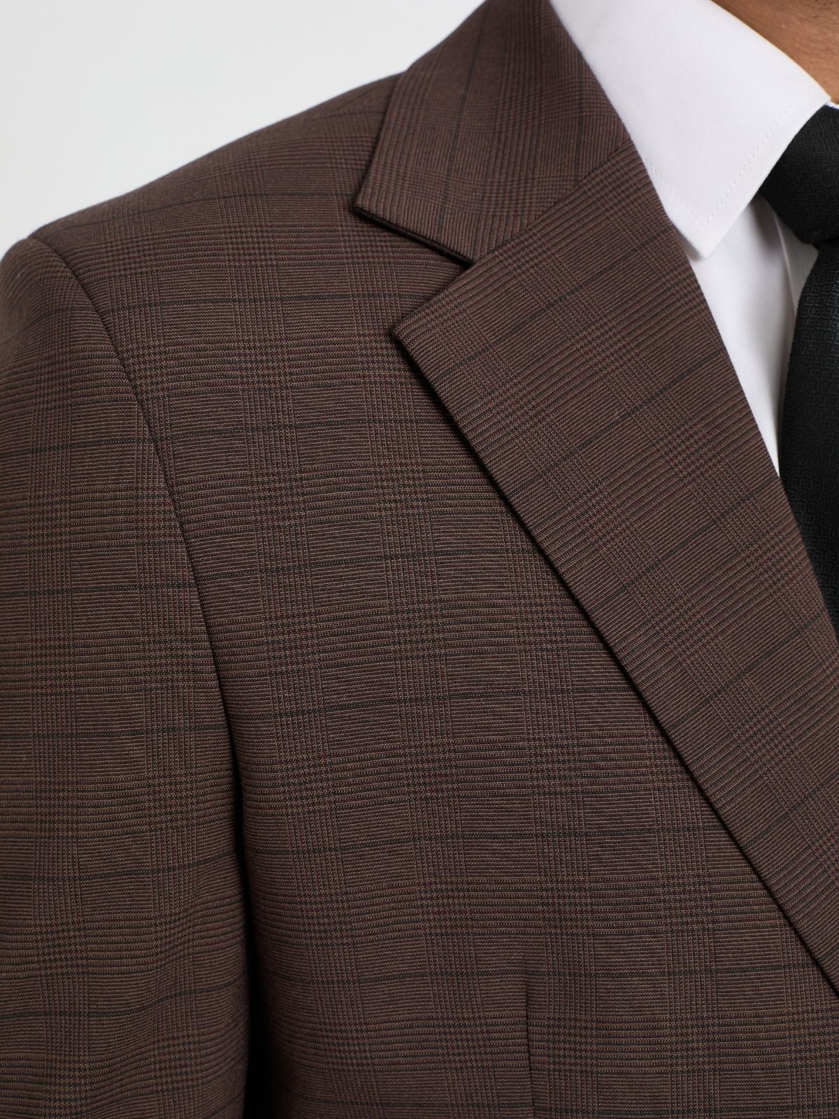 Chocolate Brown Shadow Check Blazer