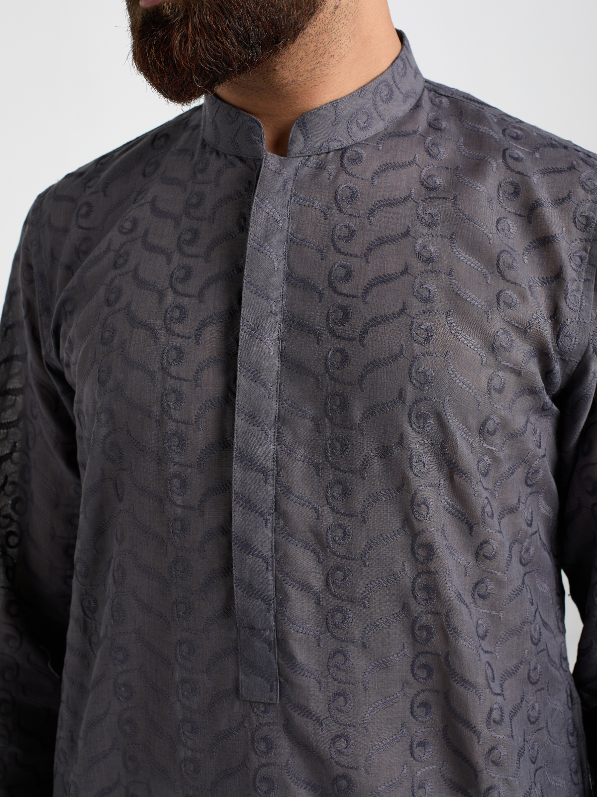 Grey Chikankari Kurta
