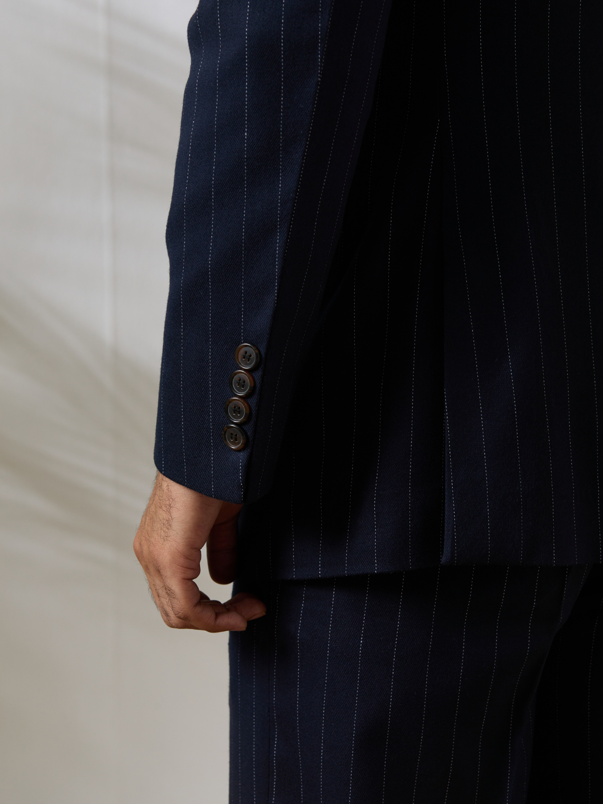 Navy Pinstripe DB Blazer