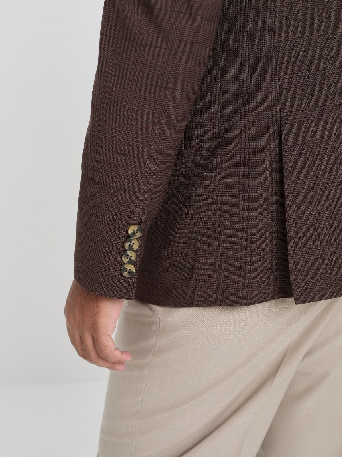 Chocolate Brown Shadow Check Blazer