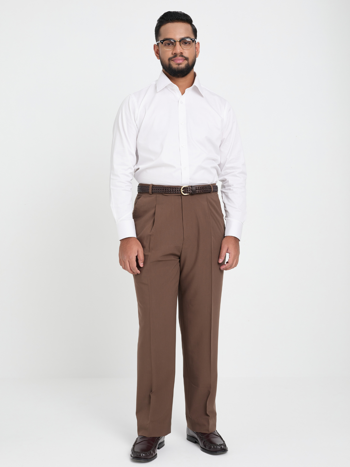 Coffee Mid Rise Formal Trouser