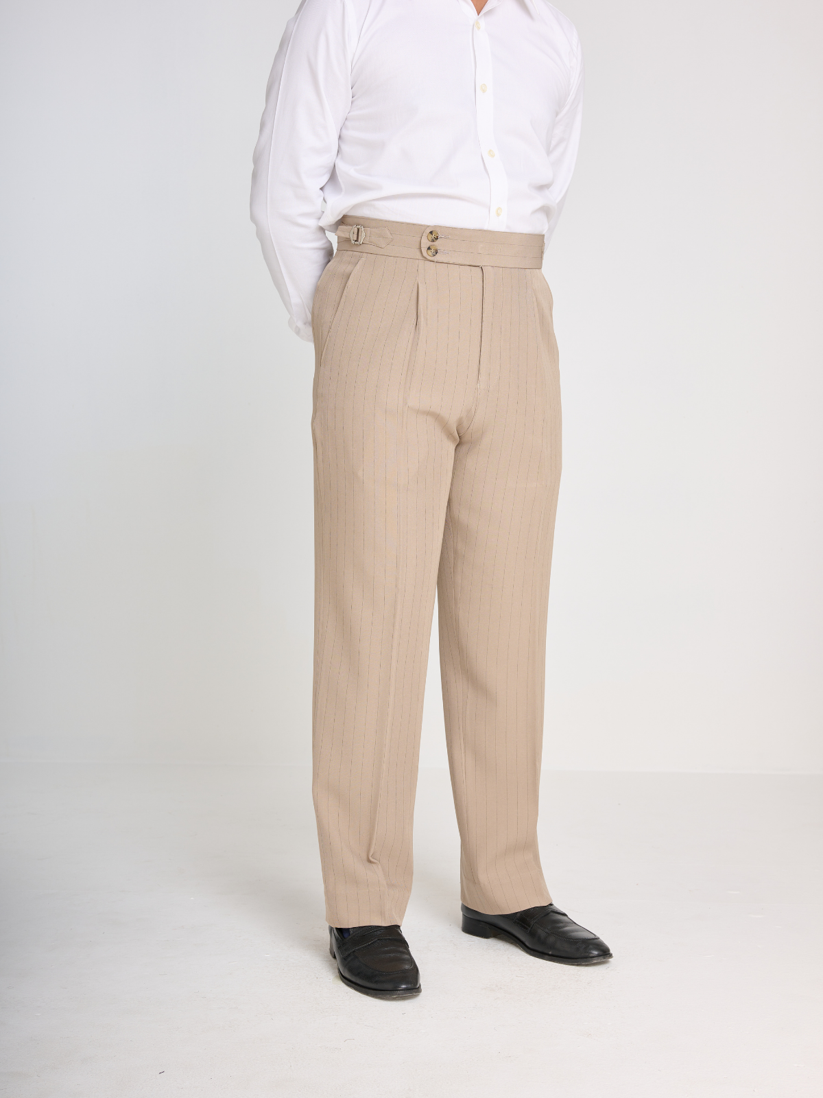 Beige Pinstripe Trouser